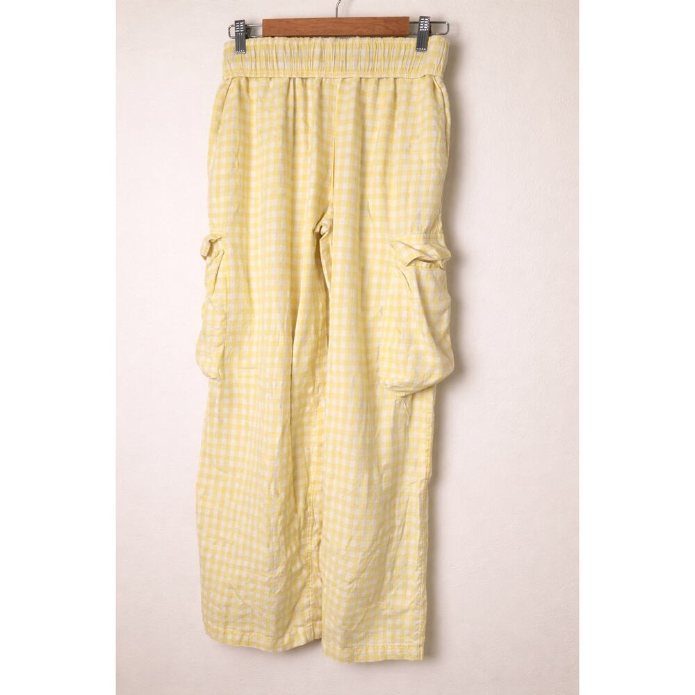 Out From Under Hoxton Pant Yellow Gingham Cargo Pajama Small Cotton - Picture 4 of 5